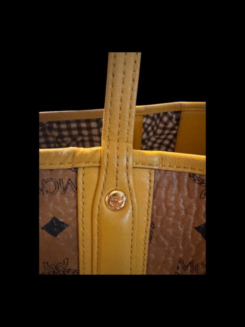 MCM Medium Liz Reversible Shopper | Cognac + Yellow - Picture 7 of 15